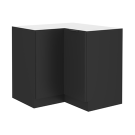Dulap de colţ inferior, negru, SIBER 90x90 DN 2F BB - - Roveli