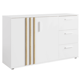 Comoda, 2D3S, alb/stejar artisan, TOLIS TYP 3 - - Roveli