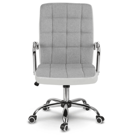 Scaun birou DacEnergy, ergonomic, baza stabila, cromata, roti duble din cauciuc, inclinare TILT cu functia de blocare in pozitia verticala, gri si alb - - Roveli