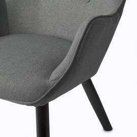 Set fotoliu de relaxare cu taburet DacEnergy©, material textil, picioare din lemn de fag, elegant, perna, gri inchis si negru - - Roveli
