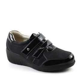 ​Pantofi dama cu platforma , cu model perforat 222-BLACK, Culoare (12): Negru, Marime (12): 37 - - Roveli