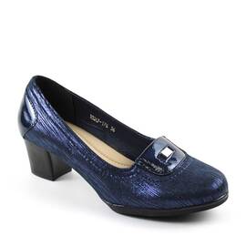 ​Pantofi dama , comozi , cu reflexii stralucitoare 176-BLUE, Culoare (12): Bleumarin, Marime (12): 40 - - Roveli