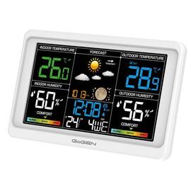 Statie meteo interior-exterior GoGEN ME 3350, senzor extern fara fir, LCD color, alb - - Roveli