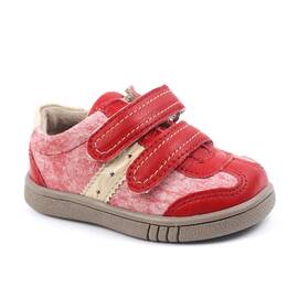 Pantofi sport , pentru copii , din piele naturala , PRIMII PASI  1839-ROSU/X, Culoare (12): Rosu, Marime (12): 20 - - Roveli