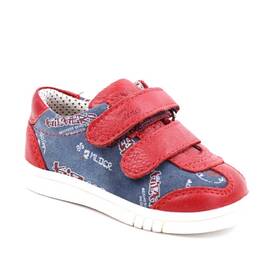 Pantofi sport , pentru copii , din piele naturala , PRIMII PASI  1839-ROSU/BLEUMARIN/4 - - Roveli