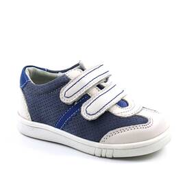 Pantofi sport , pentru copii , din piele naturala , PRIMII PASI  1839-ALB/GRI/9, Culoare (12): ALB/GRI, Marime (12): 21 - - Roveli