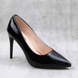 ​Pantofi eleganti  , de dama , stiletto , lacuiti  BO129-BLACK, Culoare (12): Negru, Marime (12): 39 - - Roveli