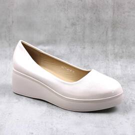 ​Pantofi comozi , de dama , cu platforma , lacuiti  LDY-31-8-BEIGE, Culoare (12): Bej, Marime (12): 40** - - Roveli