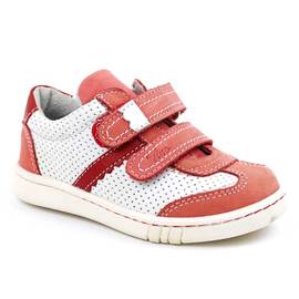 Pantofi sport , pentru copii , din piele naturala , PRIMII PASI  1839-ROSU/ALB/32, Culoare (12): Rosu, Marime (12): 35 - - Roveli