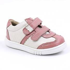 Pantofi sport , pentru copii , din piele naturala , PRIMII PASI  1839-ALB/ROZ/7, Culoare (12): Roz, Marime (12): 21 - - Roveli