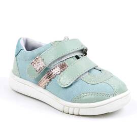 Pantofi sport , pentru copii , din piele naturala , PRIMII PASI  1839-TURCOAZ/19 - - Roveli