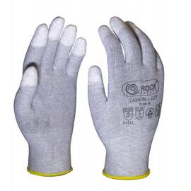 Manusi Antistatice CARBON 1F ESD | Palmiere PU | Manusi cu Fibre de Carbon, Alege ambalajul dorit: 1 pereche - - Roveli