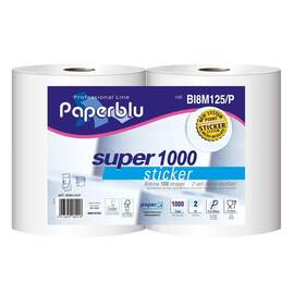 Set 2 role prosop hartie cu 2 straturi, Paperdi Paper Blue Super 1000, 88 m - - Roveli