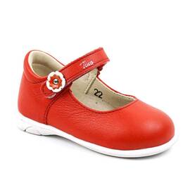 Pantofi usori , de copii , din piele naturala , PRIMII PASI 3258-ROSU/6 - - Roveli
