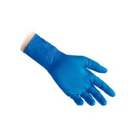 Manusi din Nitril nepudrate Extra-Long Blue Full Grip REFLEXX N65 Plus 29cm, Marime (26): S - - Roveli