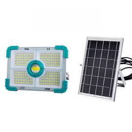 Proiector solar LED COBA cu panou solar extern, telecomanda, IP66, pentru exterior si interior : Putere - 100 W - - Roveli