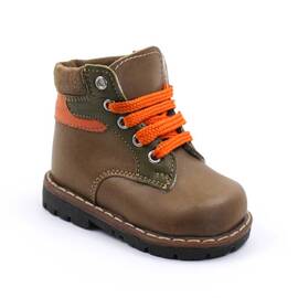 Ghete de copii, imblanite , din piele naturala PRIMII PASI  1857-BEJ/19, Culoare (12): Portocaliu, Marime (12): 18 - - Roveli