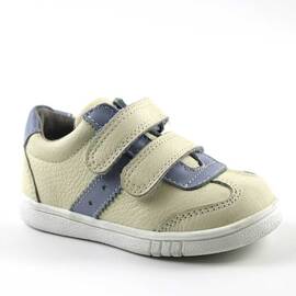 Pantofi sport , pentru copii , din piele naturala , PRIMII PASI  1839-ALB/BLEU/16, Culoare (12): ALB/BLEU, Marime (12): 22 - - Roveli