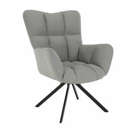 Fotoliu DacEnergy©, cadru metalic, tapiteria din material textil, design unic, rotativ, 67x97x72 cm, finisaj negru si gri - - Roveli
