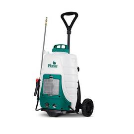 Pompa de stropit cu acumulator si carucior, plumb-acid, 12 V, 8 Ah, turatia motor 2800 - 3200 rpm, 0, 10-0, 45 Mpa, filtru dublu, 8 duze diferite, lance cu 4 duze de 108, 5 cm, 18 l - - Roveli