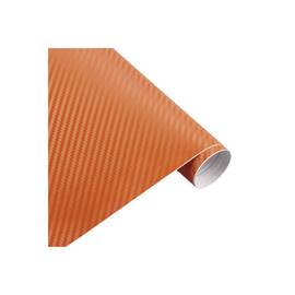 Rola folie carbon 3D culoare Portocaliu latime 1.27mx30m - - Roveli