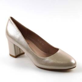 ​Pantofi de dama eleganti cu toc mediu ZM-63-GOLD, Culoare (12): BEJ/AURIU, Marime (12): 37 - - Roveli