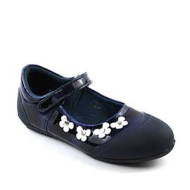 Pantofi usori , de copii , din piele naturala si lac sintetic  1793-BLEUMARIN/3, Culoare (12): Bleumarin, Marime (12): 30 - - Roveli