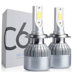 Set 2 becuri LED Auto, model C6, soclu H7, 6000K, 36W, 3500Lm​, plug & play - - Roveli