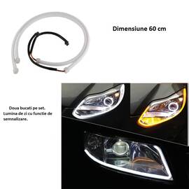 Banda flexibila LED DRL cu functie de semnalizare 60cm BO60WY - - Roveli