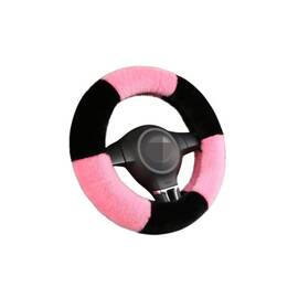 Husa volan extra pufoasa culoare negru cu roz marime M Cod: WK-1406 - - Roveli