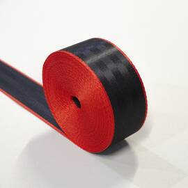 Banda centura de siguranta TUNING, culoare Negru-Rosu, latime 46 mm, pret/m liniar - - Roveli