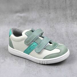 Pantofi sport , pentru copii , din piele naturala 1839-ALB/TURCOAZ/B, Culoare (12): Bleu, Marime (12): 25 - - Roveli
