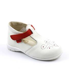 Pantofi comozi , pentru copii , decupati , din piele naturala 3208/3206-ALB/ROSU, Culoare (12): Rosu, Marime (12): 26 - - Roveli