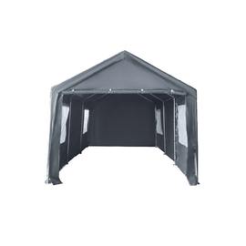 Pavilion multifunctional tip garaj DacEnergy©, depozitare, evenimente, cu ferestre, ambele capete detasabile, cadru metalic din otel, prelata rezistenta, utilizare in fiecare sezon, 3.6 x 6 x 2.95 m - - Roveli