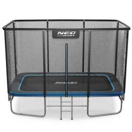 Trambulina dreptunghiulara de gradina, materiale rezistente la UV, cadru din otel galvanizat, scara confortabila si sigura, cu fermoar si catarama, 244 × 366 cm - - Roveli