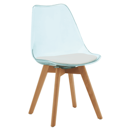 Scaun, verde transparent, acrilic/piele ecologica/fag, BALI 3 NEW - - Roveli