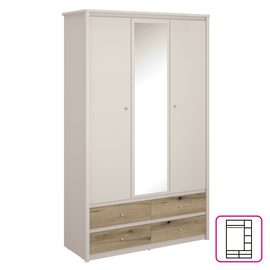 Dulap cu oglinda, casmir/stejar evoke, KAROS 3D4S - - Roveli