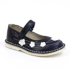 Pantofi usori , de copii , din piele naturala , cu talpa cusuta  3151-BLEUMARIN, Culoare (12): Bleumarin, Marime (12): 27 - - Roveli