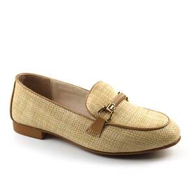 Mocasini usori de dama , cu accesoriu auriu A10502-CAMEL, Culoare (12): Camel, Marime (12): 41 - - Roveli