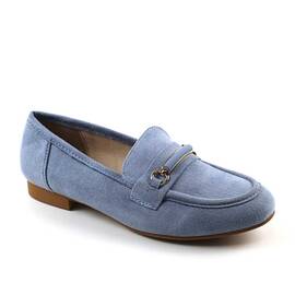 Mocasini usori de dama , cu accesoriu auriu A10505-BLUE, Culoare (12): Bleu, Marime (12): 38 - - Roveli