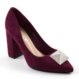​Pantofi eleganti de dama , cu brosa argintie 88416-11-PURPLE, Culoare (12): Mov, Marime (12): 36* - - Roveli