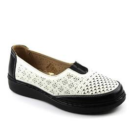Pantofi comozi de dama , perforati 7058-WHITE/BLACK, Culoare (12): ALB/NEGRU, Marime (12): 39* - - Roveli