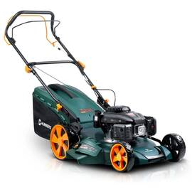 Masina de tuns iarba pe benzina, carcasa din otel ranforsat, motor LONCIN, 3,5 kW, 4 timpi, 70 l, 196 cm³, lama de cosit de 51 cm, reglare centrala a inaltimii de taiere 30–80 mm, 6 niveluri - - Roveli