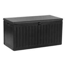 ​Cutie gradina , din plastic, maner de transport, cu capac, 270 l, 109 x 51,5 x 55 cm, negru mat - - Roveli