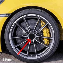 Set 4 capace centrale pentru jante aliaj, diametru 69 mm, culoare negru - - Roveli