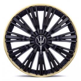 Set 4 capace roti VELAR Trident Gold/Black, design multi-spoke Premium, ABS rezistent, Universal, pentru jante R16 - - Roveli