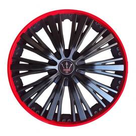 Set 4 capace roti VELAR Pulse Red, design Sport cu accente rosii, ABS rezistent, Universal, pentru jante R16 - - Roveli