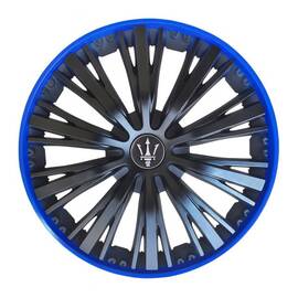 Set 4 capace roti VELAR Pulse Blue, design Sport cu accente albastre, ABS rezistent, Universal, pentru jante R16 - - Roveli