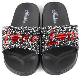 ​Papuci de dama usori si comozi 861-LOVE-BLACK, Culoare (12): Rosu, Marime (12): 36 - - Roveli