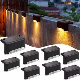 Set 8 Lampi solare LED pentru iluminat scari exterioare cu senzor crepuscular - - Roveli